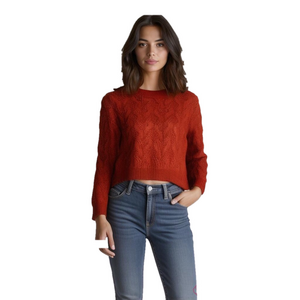 Jessica Simpson Cropped Cable Knit Sweater Small